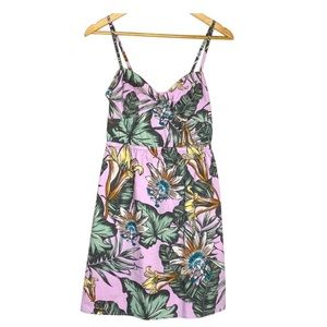 Purple Floral Strappy Dress